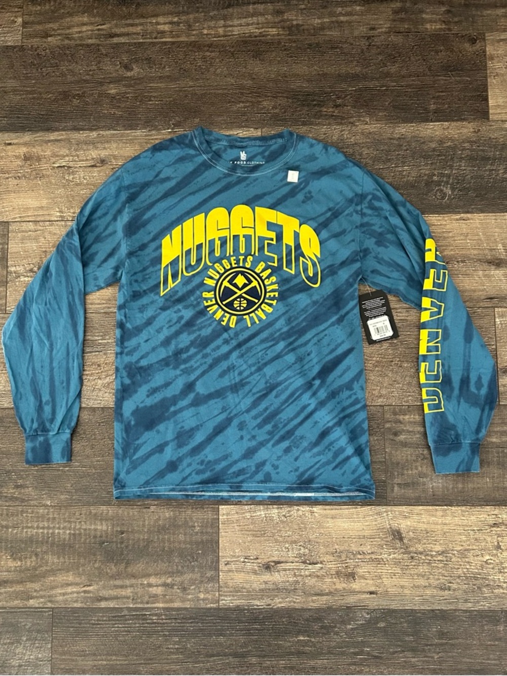 Denver Nuggets NBA Junk Food Mens Sz Small Game Time Tie-Dye Long Sleeve T-Shirt